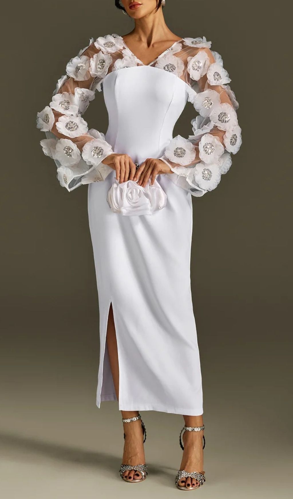 Rosaire Flower Sequin Maxi Dress
