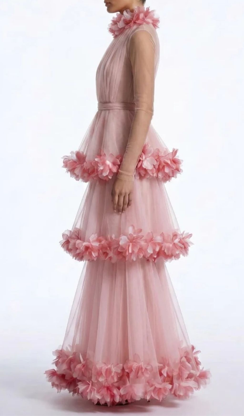 Fashionslee Women Serano Flower Tiered Maxi Dress