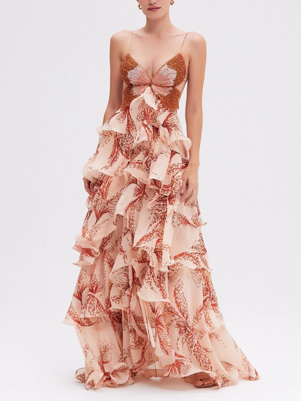 Maram Spaghetti Printed Maxi Dress