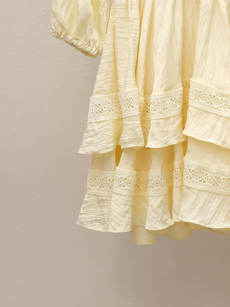 Rapapamy Puff Sleeve Ruffle Dress