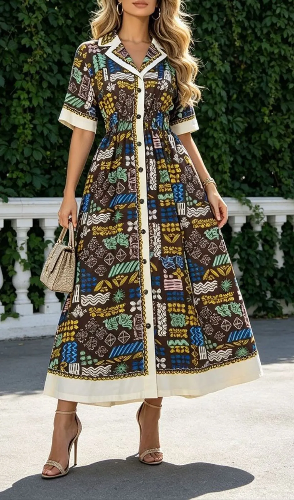 Fashionslee Women Macadrian Printed Maxi Dress