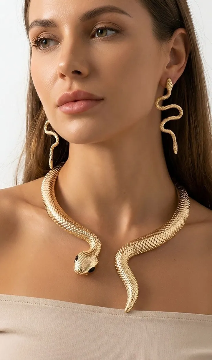 87e83d842d531e31ce591affa82e8fad_720x OEXARA GOLD SNAKE CHOKER & RHINESTONE EARRINGS