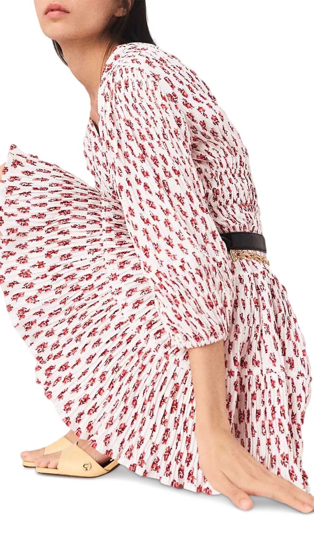 Fashionslee Women Printed Pleated Dress