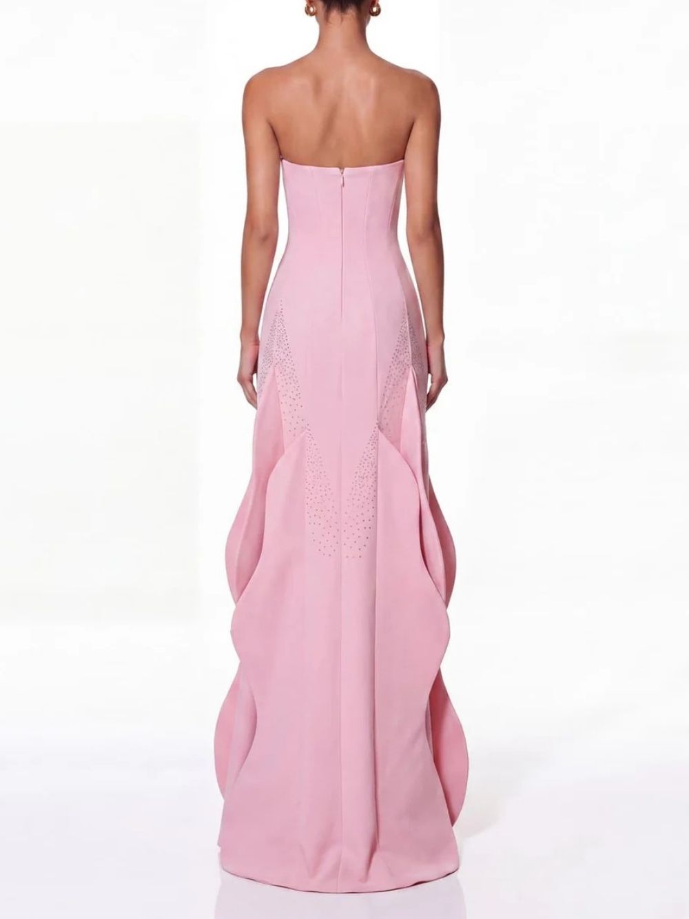 Noven Strapless Ruffle Maxi Dress