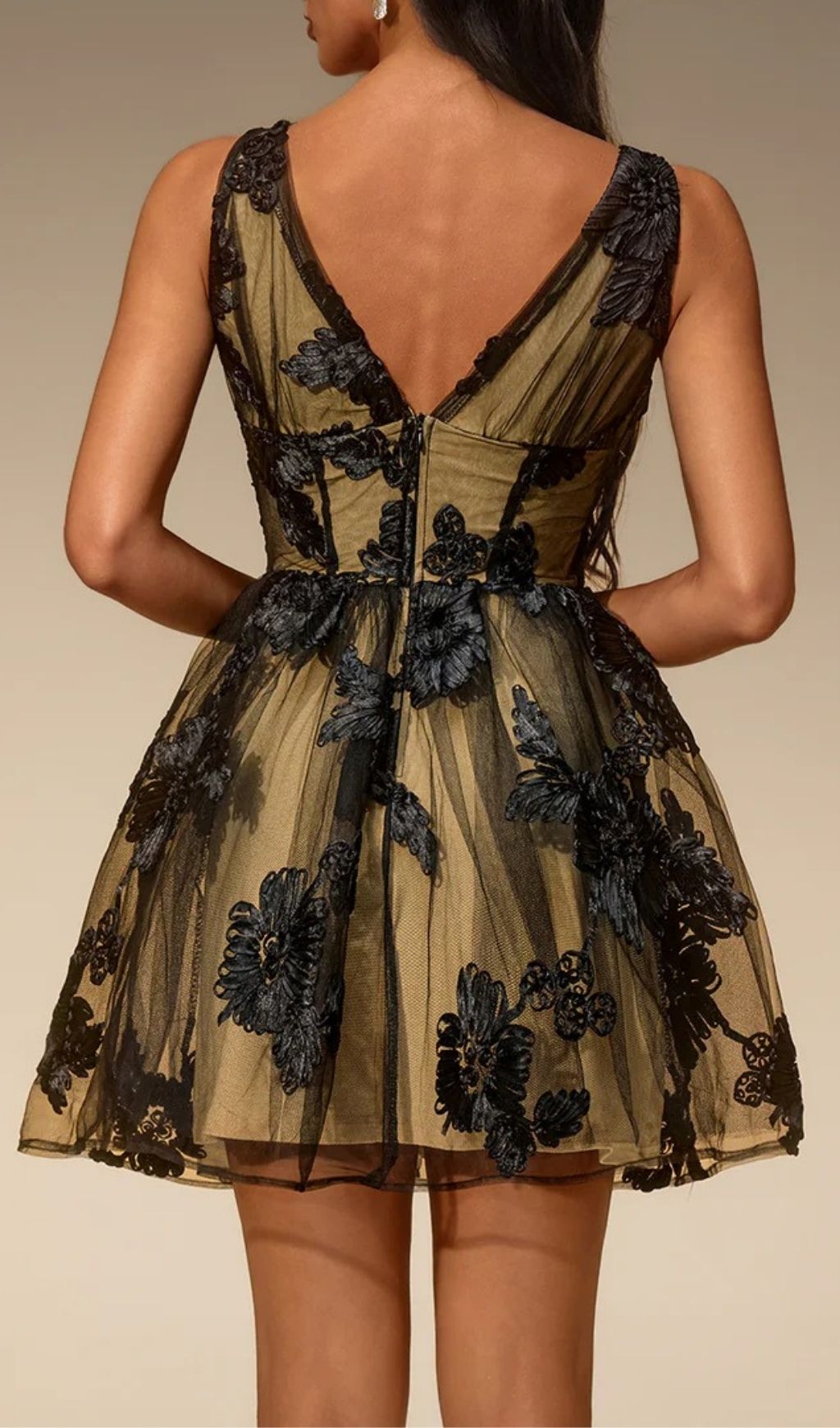 Fashionslee Women Eustacia V Neck Floral Mini Dress