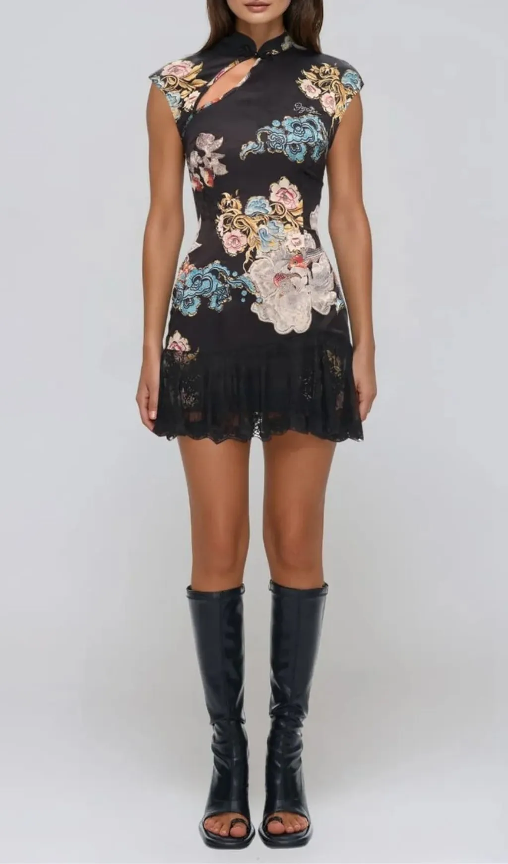 Fashionslee Women Tyveris Floral Lace Mini Dress