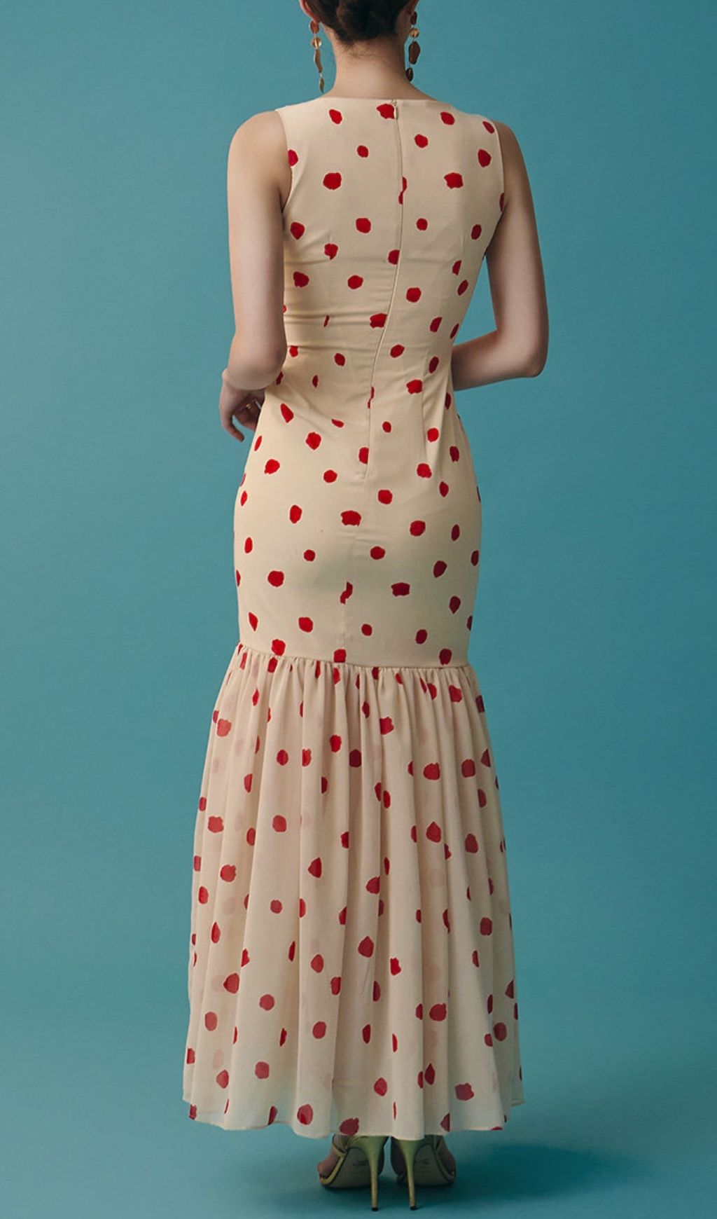 Fashionslee Women Lilit Sleeveless Dot Maxi Dress