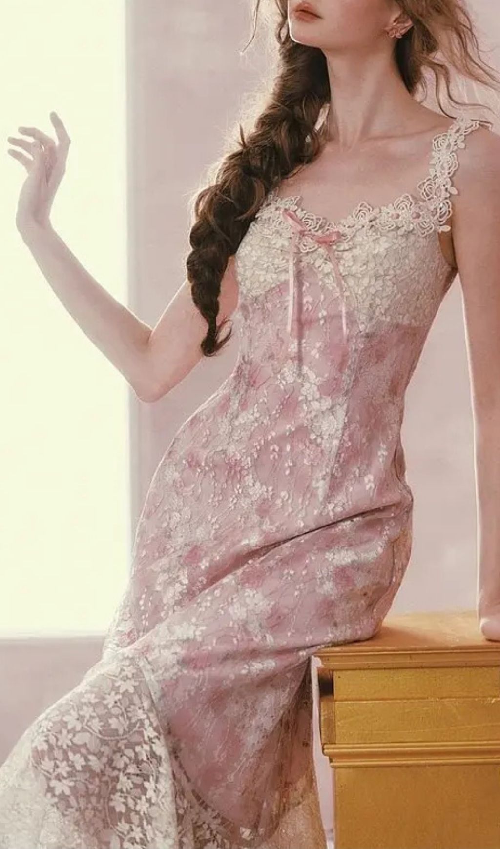 8a49961e4271a095609cca936d7af08f Mandy Floral Lace Embroidery Midi Dress - Pink