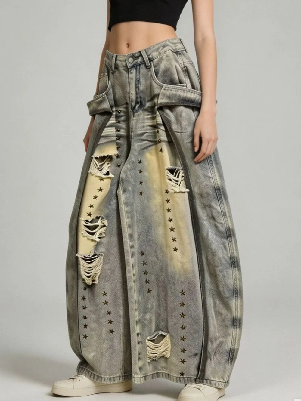 Malkia Star-studded Jeans - OWNCI