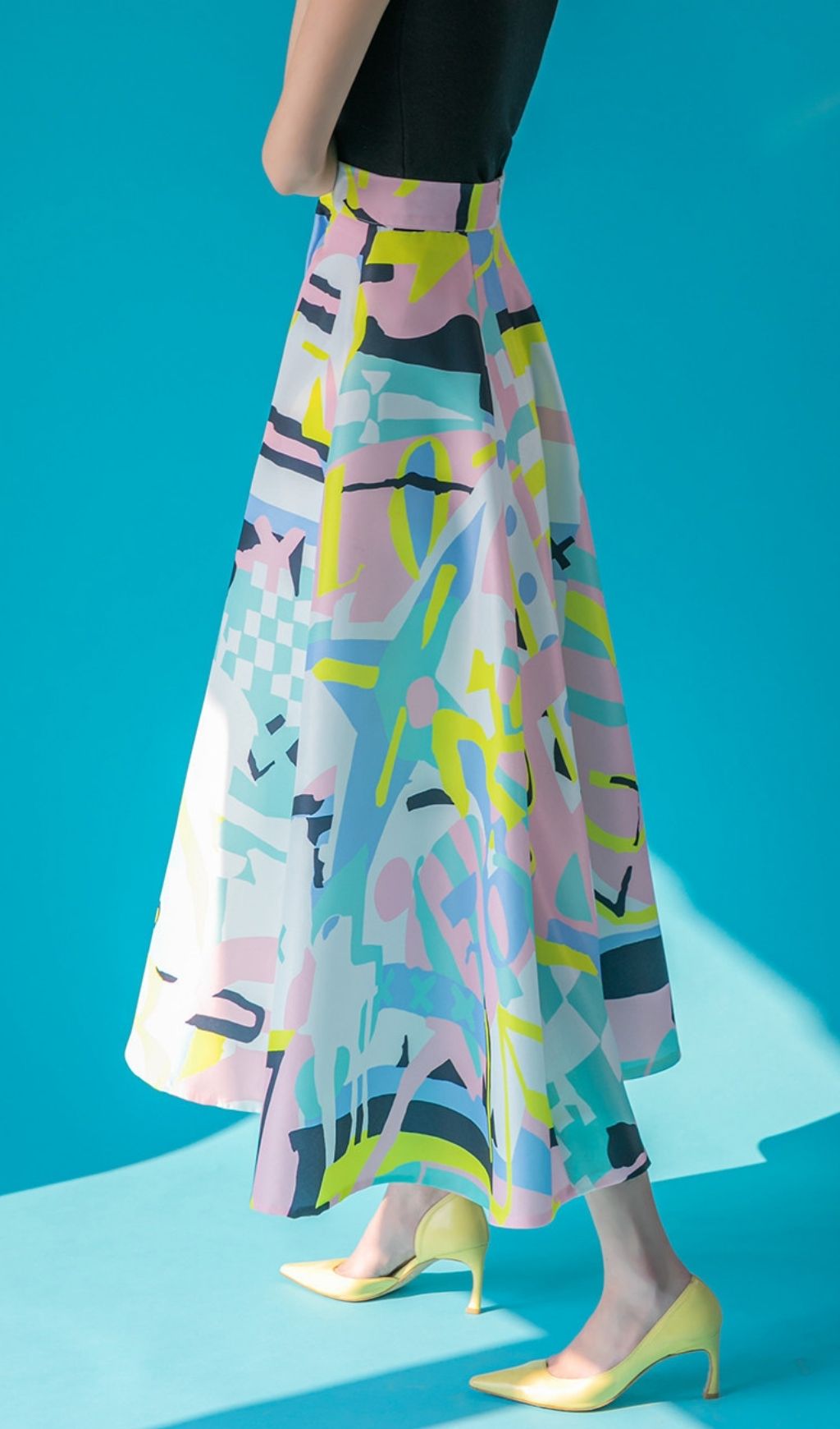 Fashionslee Women Lilike Printed Midi Skirt