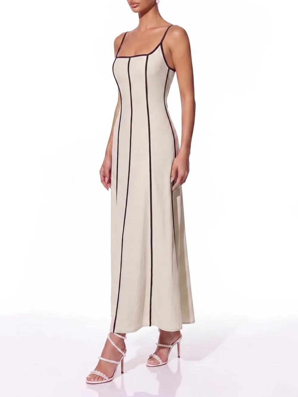 Inez Sleeveless Tie Up Midi Dress