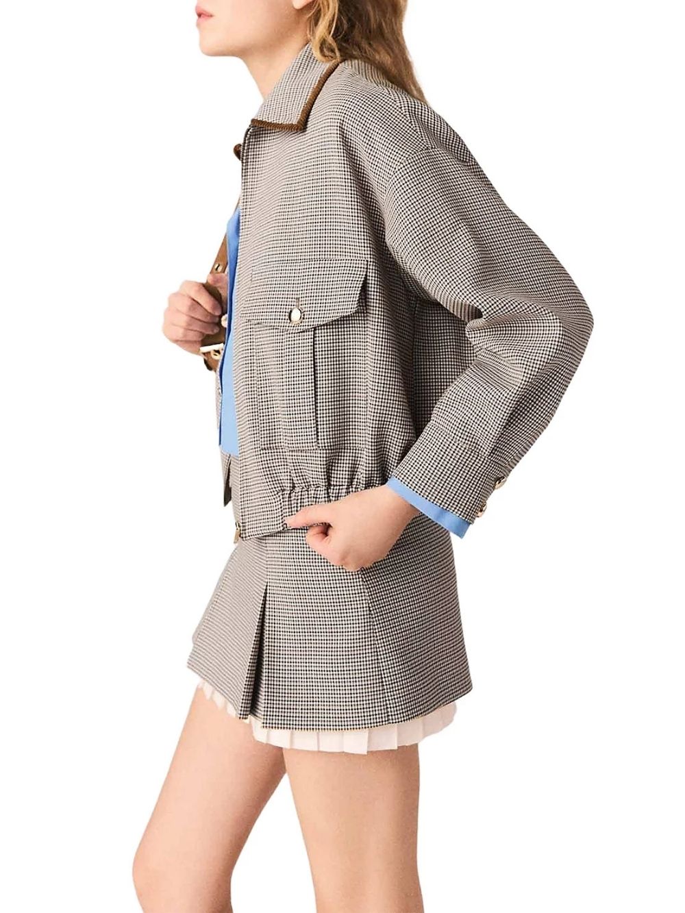 Checked Bomber Jacket