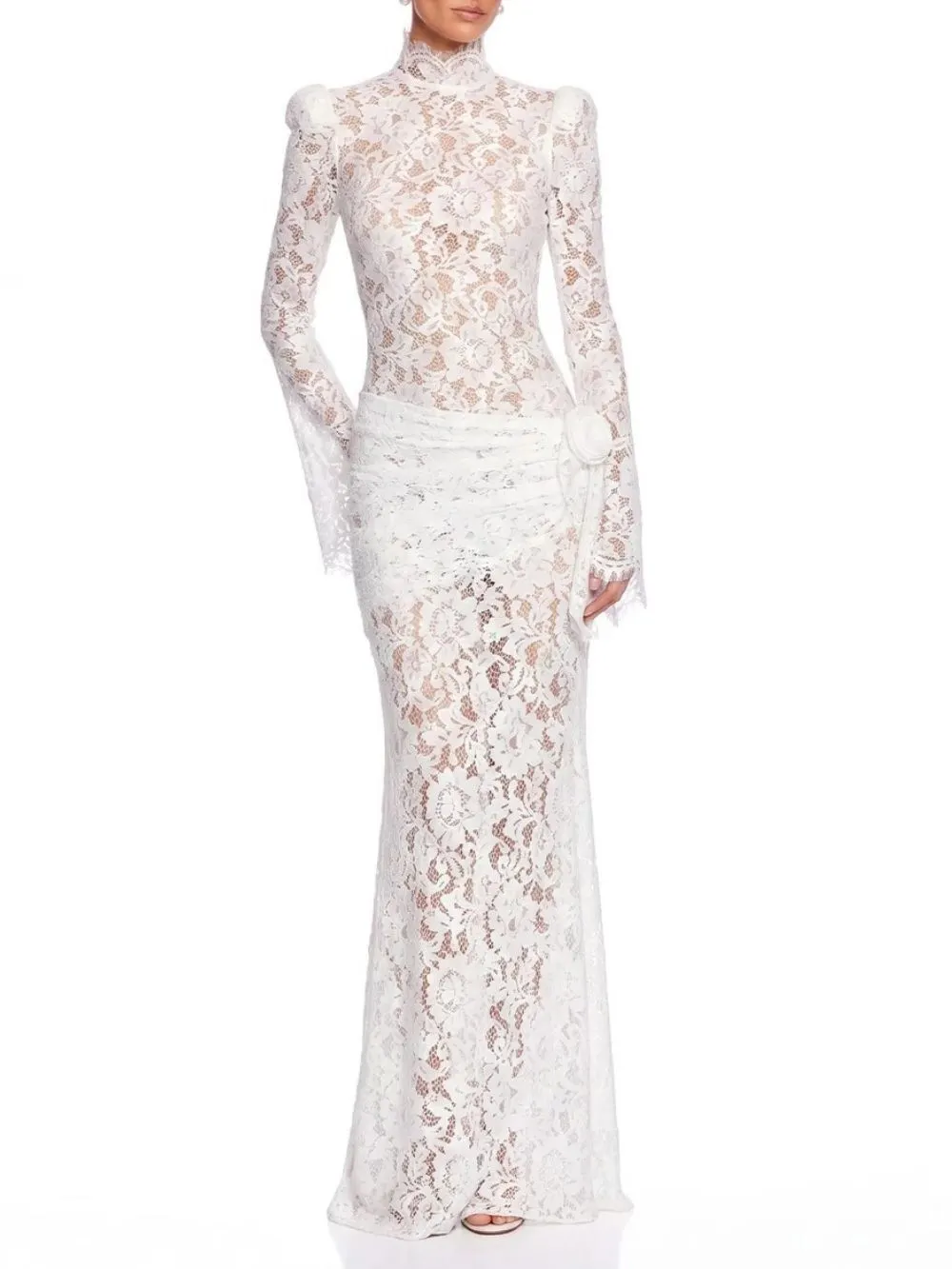 Ferith High Neck Lace Maxi Dress