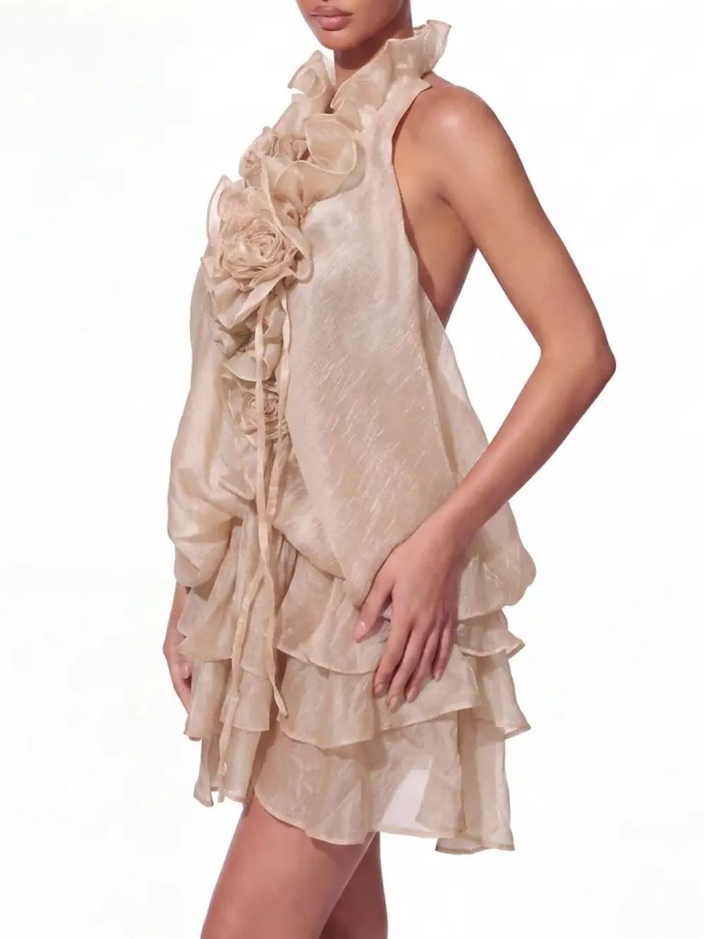 Erin Sleeveless Ruffle Tiered Mini Dress
