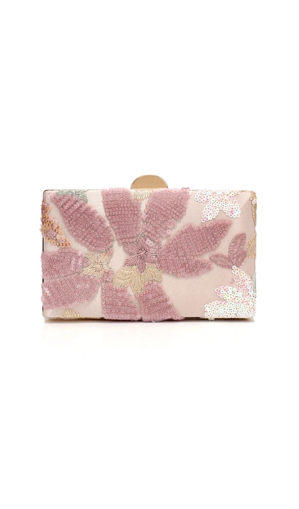 Fashionslee Women Leatrix Pink Sequin Flower Handbag