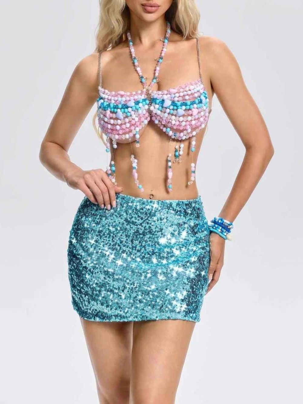 Fionexa Gemstone Beaded Bralette - OWNCI Fionexa Gemstone Beaded Bralette - OWNCI