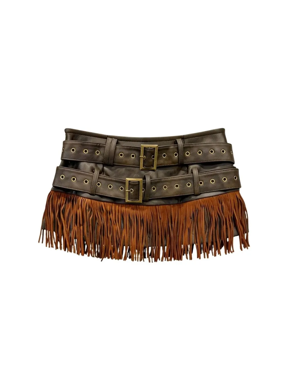 Mallie Belt Tassel Mini Skirt - OWNCI