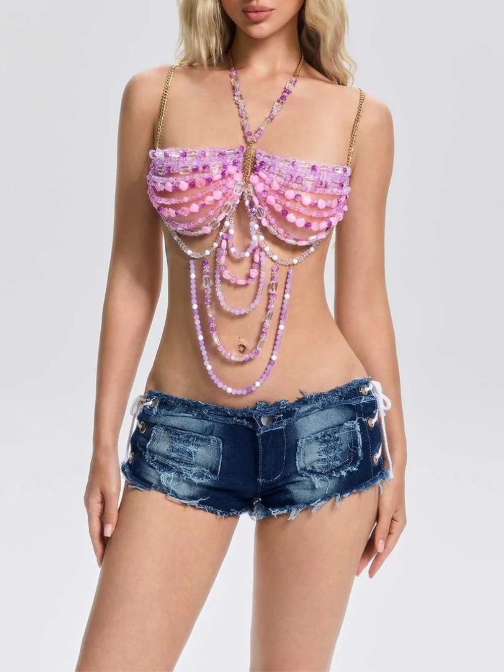 Avelune Gemstone Beaded Bralette - OWNCI Avelune Gemstone Beaded Bralette - OWNCI