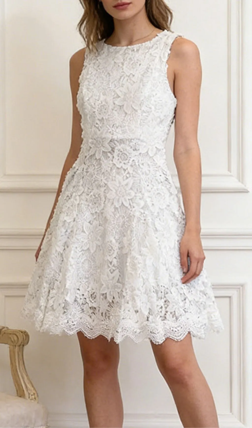 Fashionslee Women Lena Sleeveless Embroidery Mini Dress