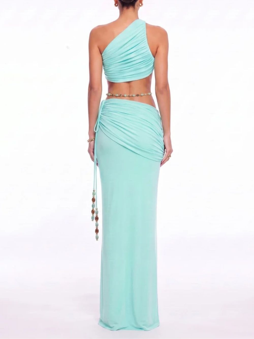 Eryna One Shoulder Ruched Skirt Set