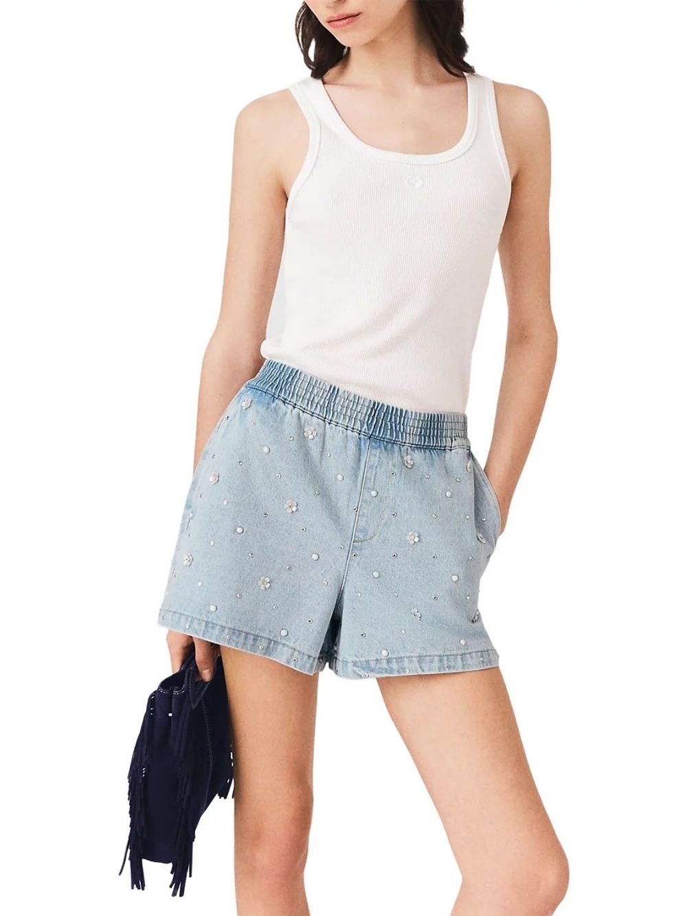 9293fc6e5d96829462f05b8833a0b9cf Floral Denim Shorts