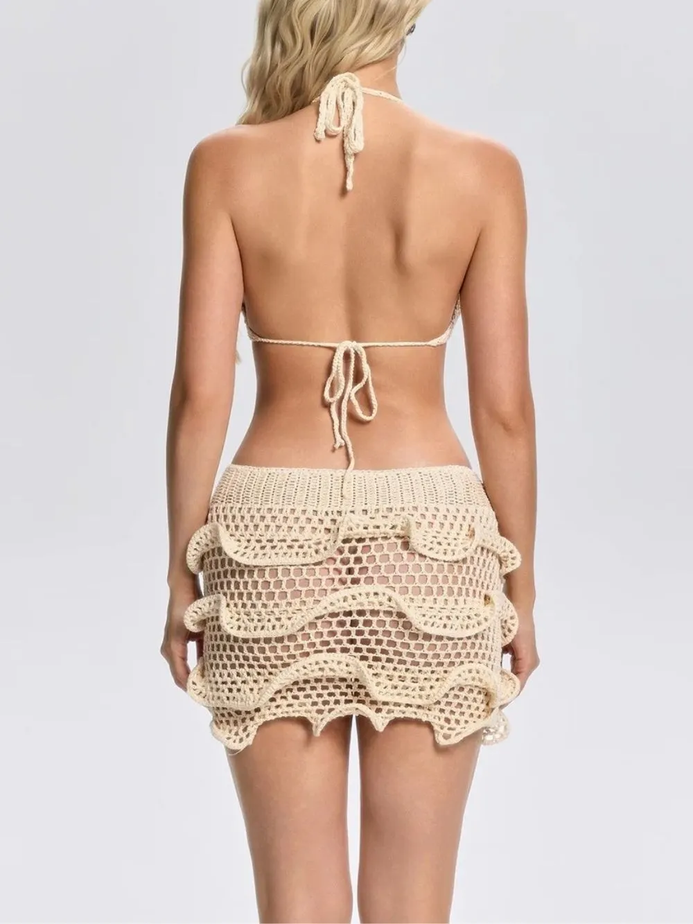 Silvionx Crochet Ruffle Skirt Set - OWNCI