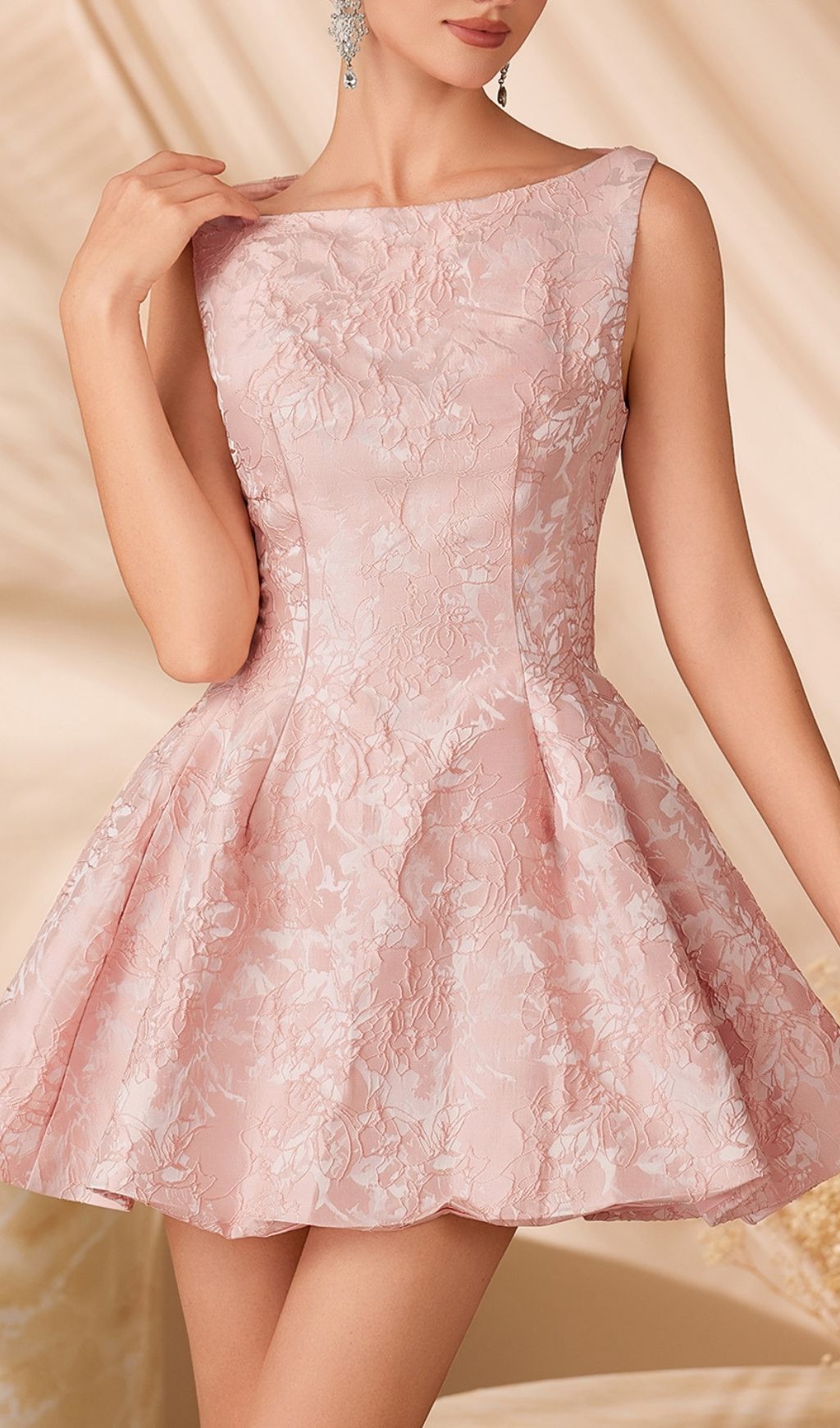 9338cf9ed62e19dc81f3089cecb4e0bf Lalita Pink Sleeveless Jacquard Mini Dress