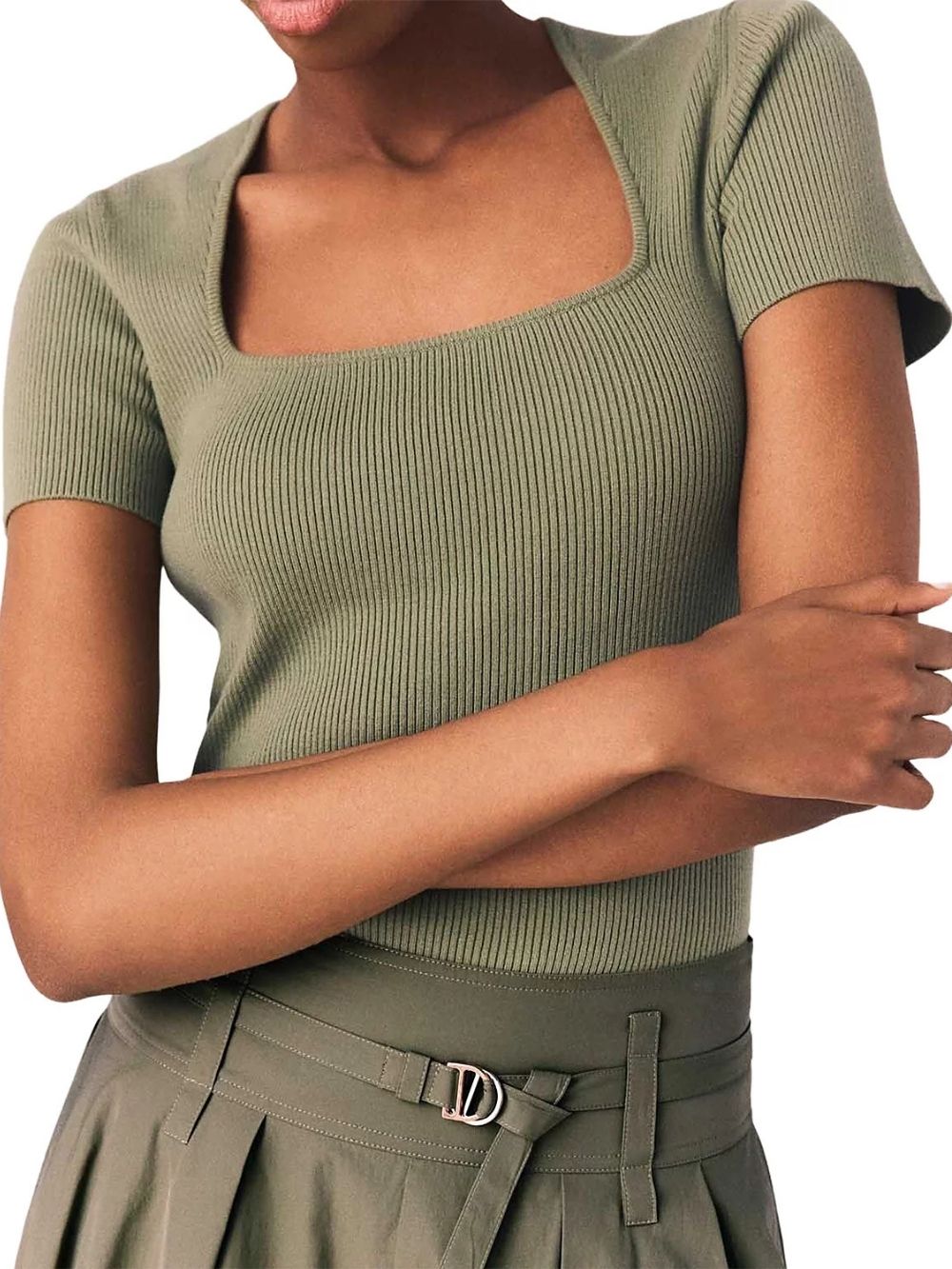 Miyo Ribbed Square Neck Sweater - OWNCI Miyo Ribbed Square Neck Sweater - OWNCI