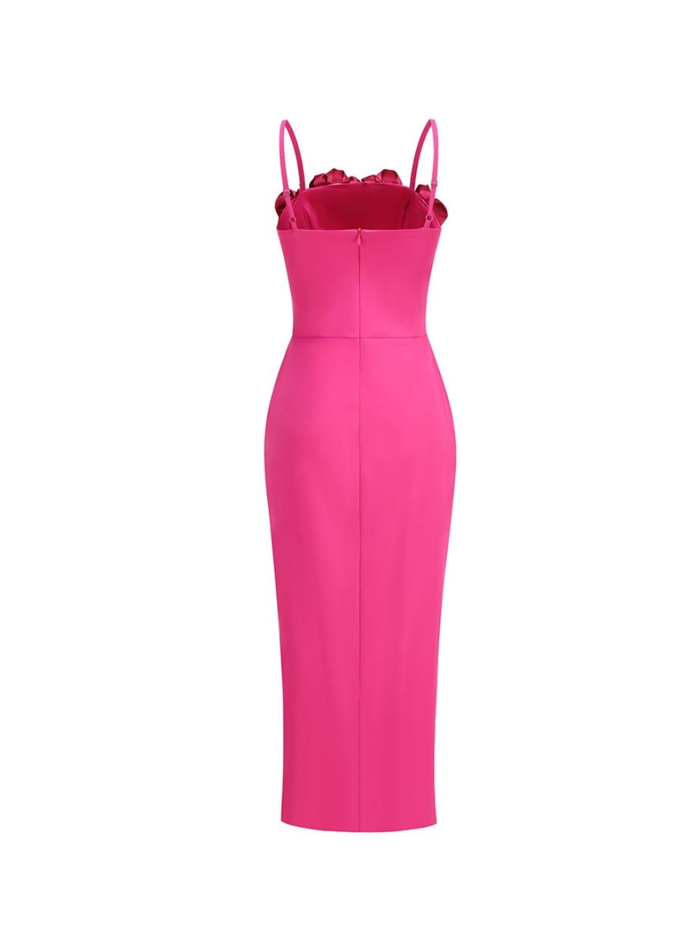 Maiara Pink Flower Embellished Midi Dress - OWNCI Maiara Pink Flower Embellished Midi Dress - OWNCI