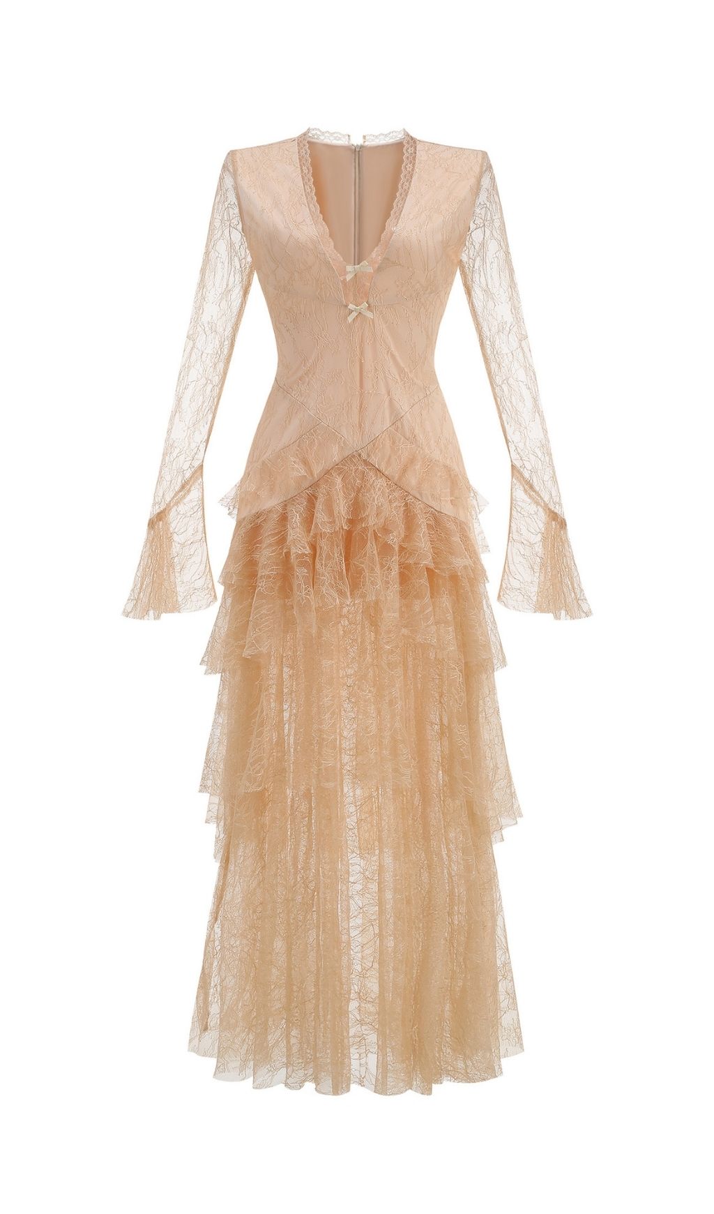 Fashionslee Women Mirelo V Neck Lace Maxi Dress