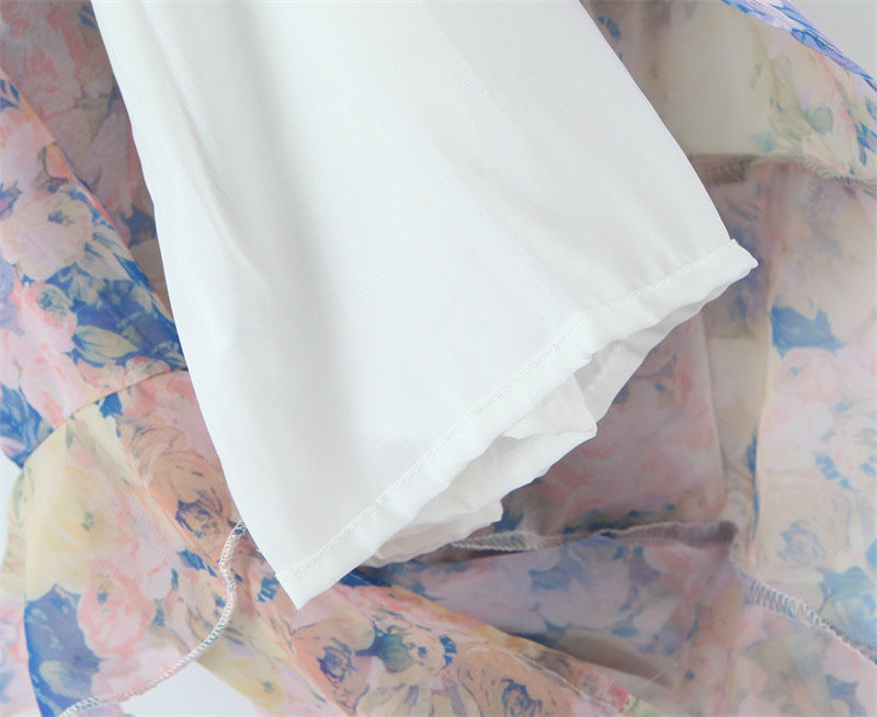 Rebecca Floral Print Ruffle Backless Maxi Dress – Blue - OWNCI