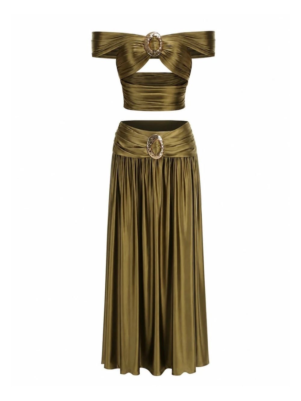 Pravena Off Shoulder Ruched Skirt Set - OWNCI Pravena Off Shoulder Ruched Skirt Set - OWNCI