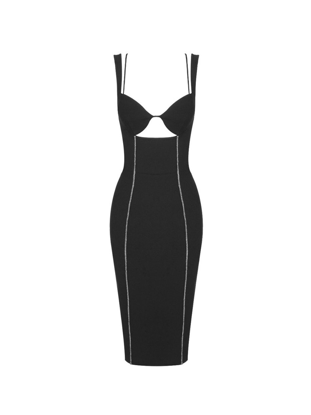 94a0f8b2f4986e9bad4908ffed2719b7.jpg Fashionslee Women Madina Black Strappy Bandage Midi Dress