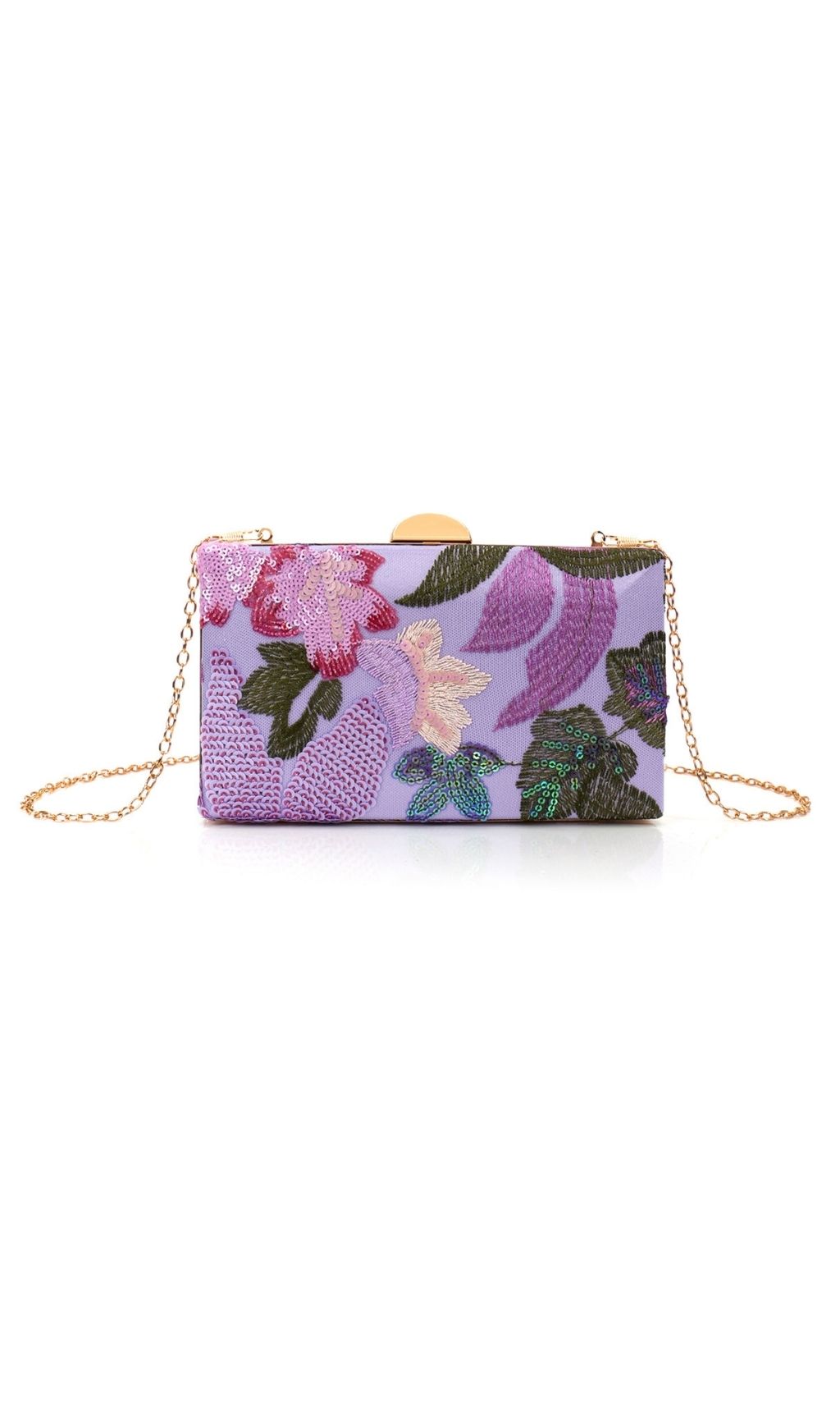Ledell Purple Flower Sequin Handbag