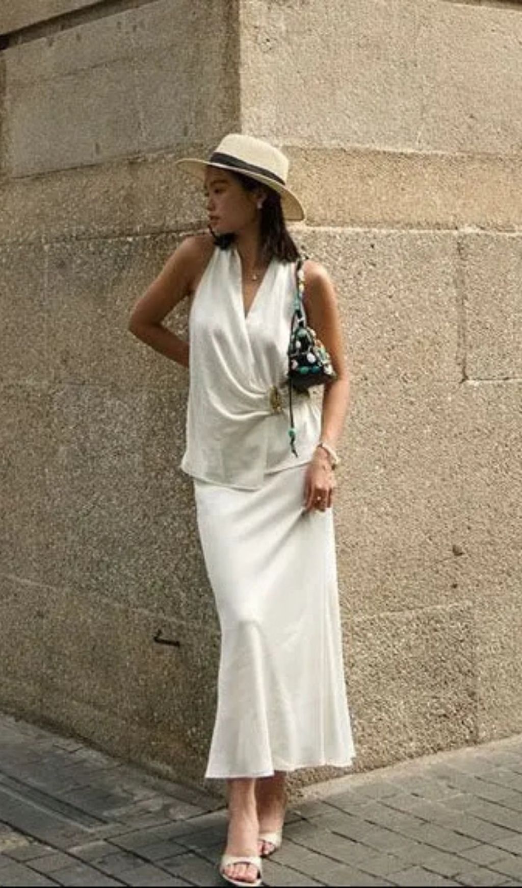 Beaded Crescent Shoulder Bag With Colorful Stone Embellishments