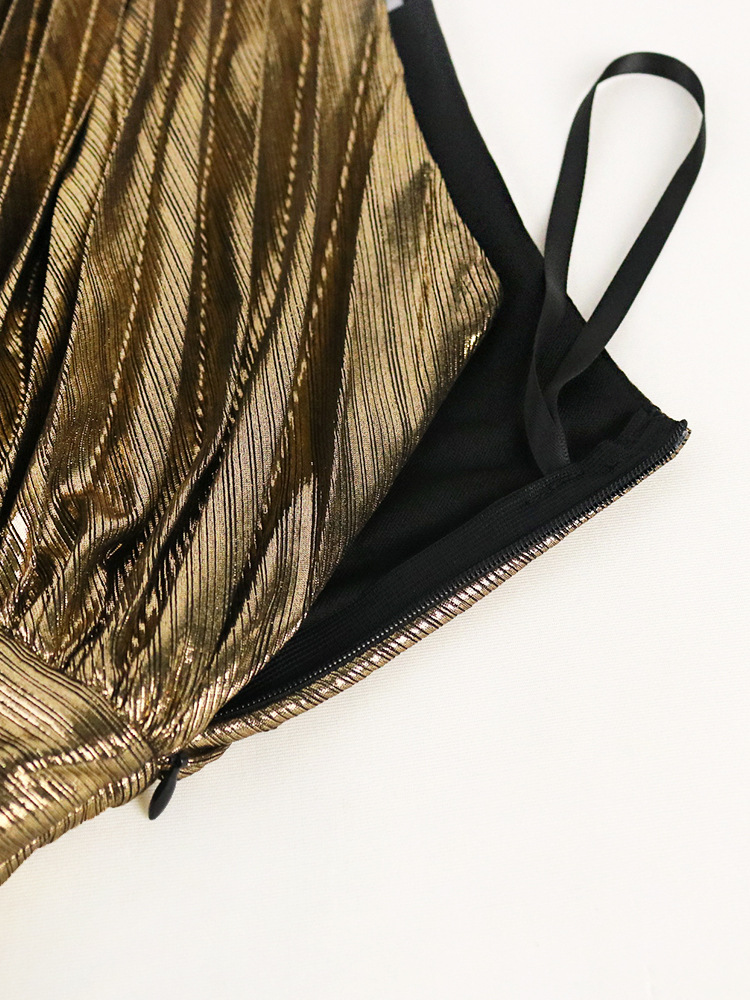 Bahia Gold One Shoulder Maxi Dress