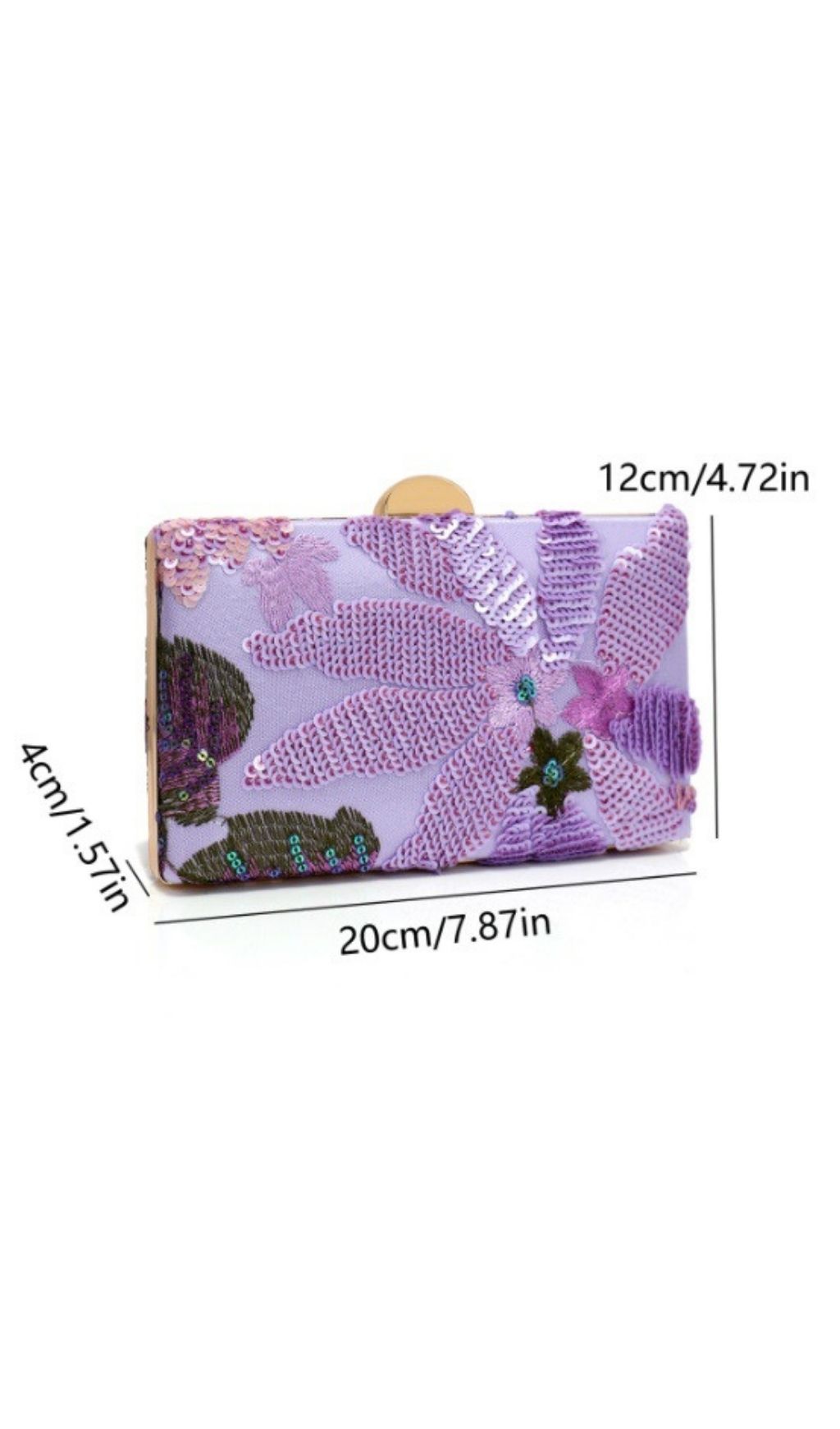 Ledell Purple Flower Sequin Handbag