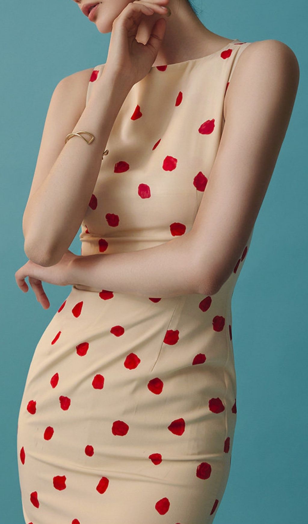 Fashionslee Women Lilit Sleeveless Dot Maxi Dress