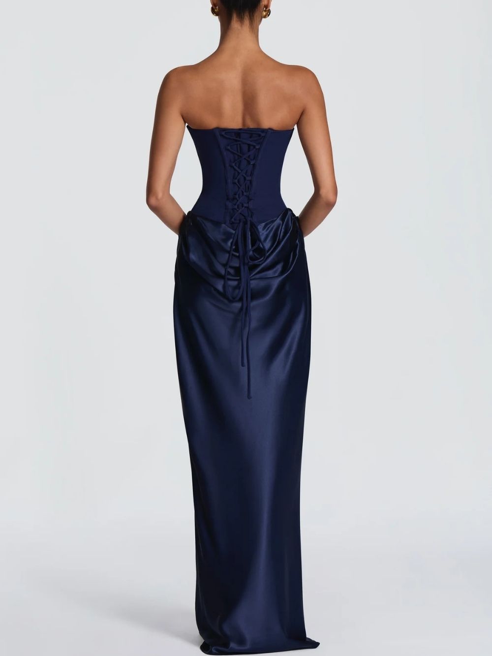 Malani Strapless Ruched Maxi Dress