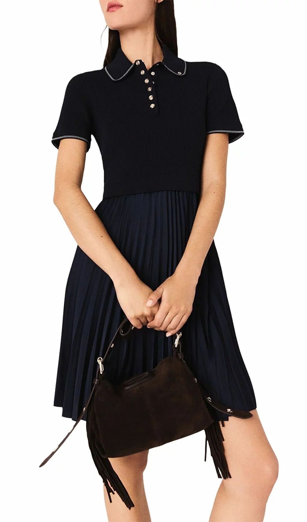 Short Pleated Polo Dress