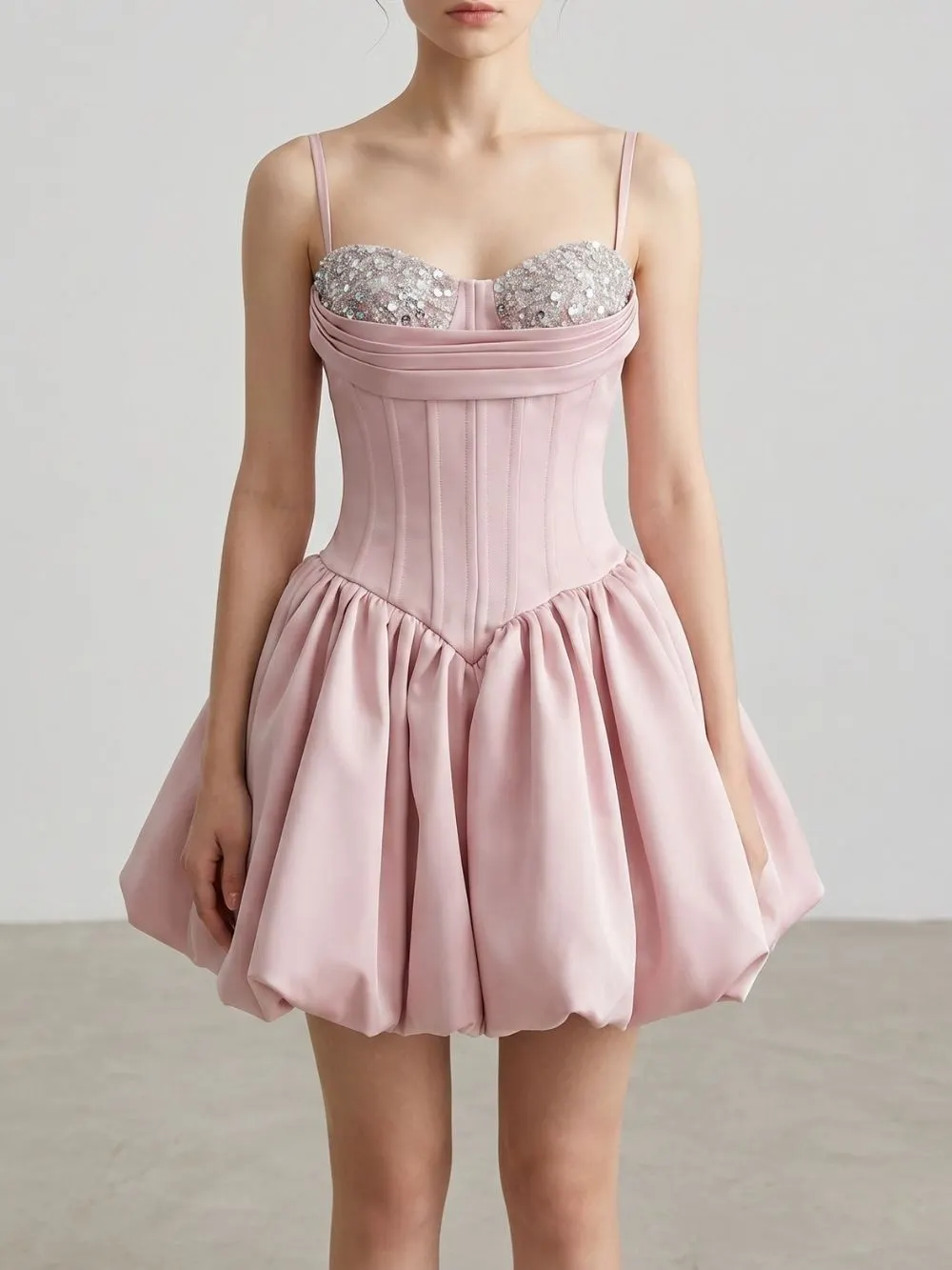Madi Pink Strappy Corset Mini Dress