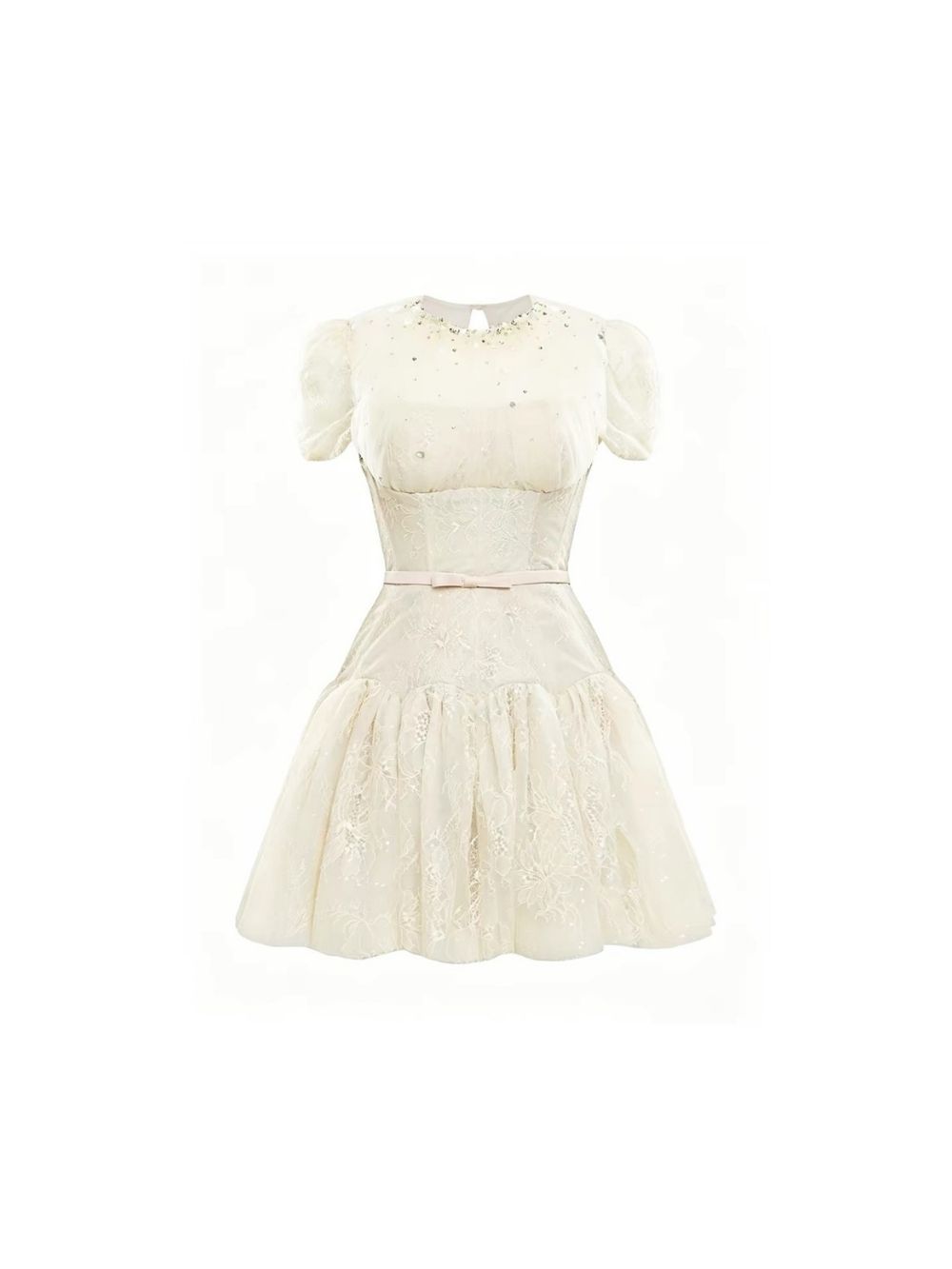 Madaline White Lace Mini Dress