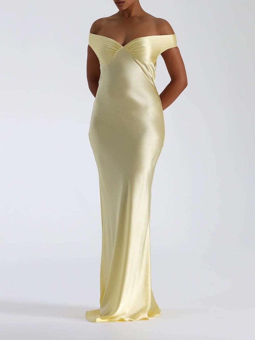 974d96f2efe80ed1c2623c735895670f Maggy Butter Yellow Satin Maxi Dress