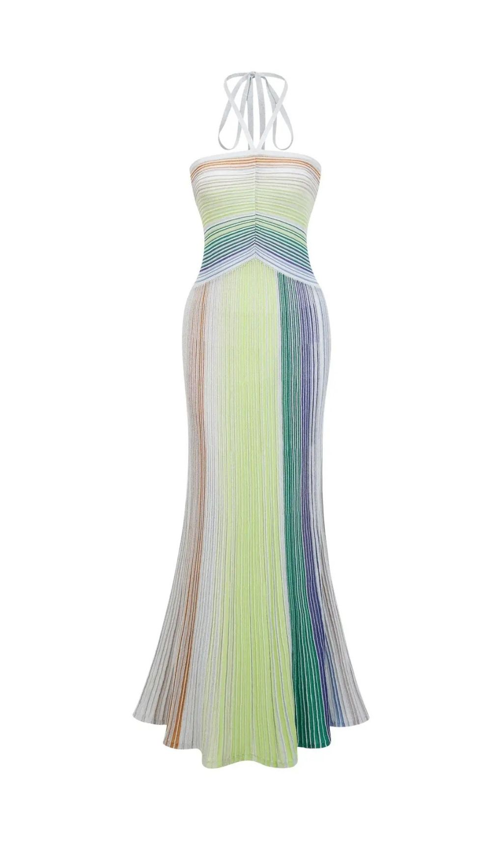 Serelith Metallic Knit Backless Maxi Dress
