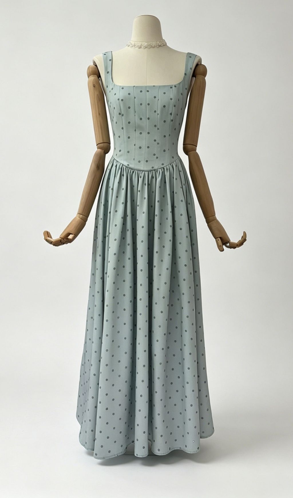 Fashionslee Women Madalena Green Dot Maxi Dress