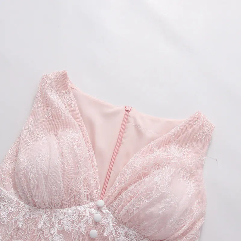 Mandara Pink Lace Maxi Dress - OWNCI Mandara Pink Lace Maxi Dress - OWNCI