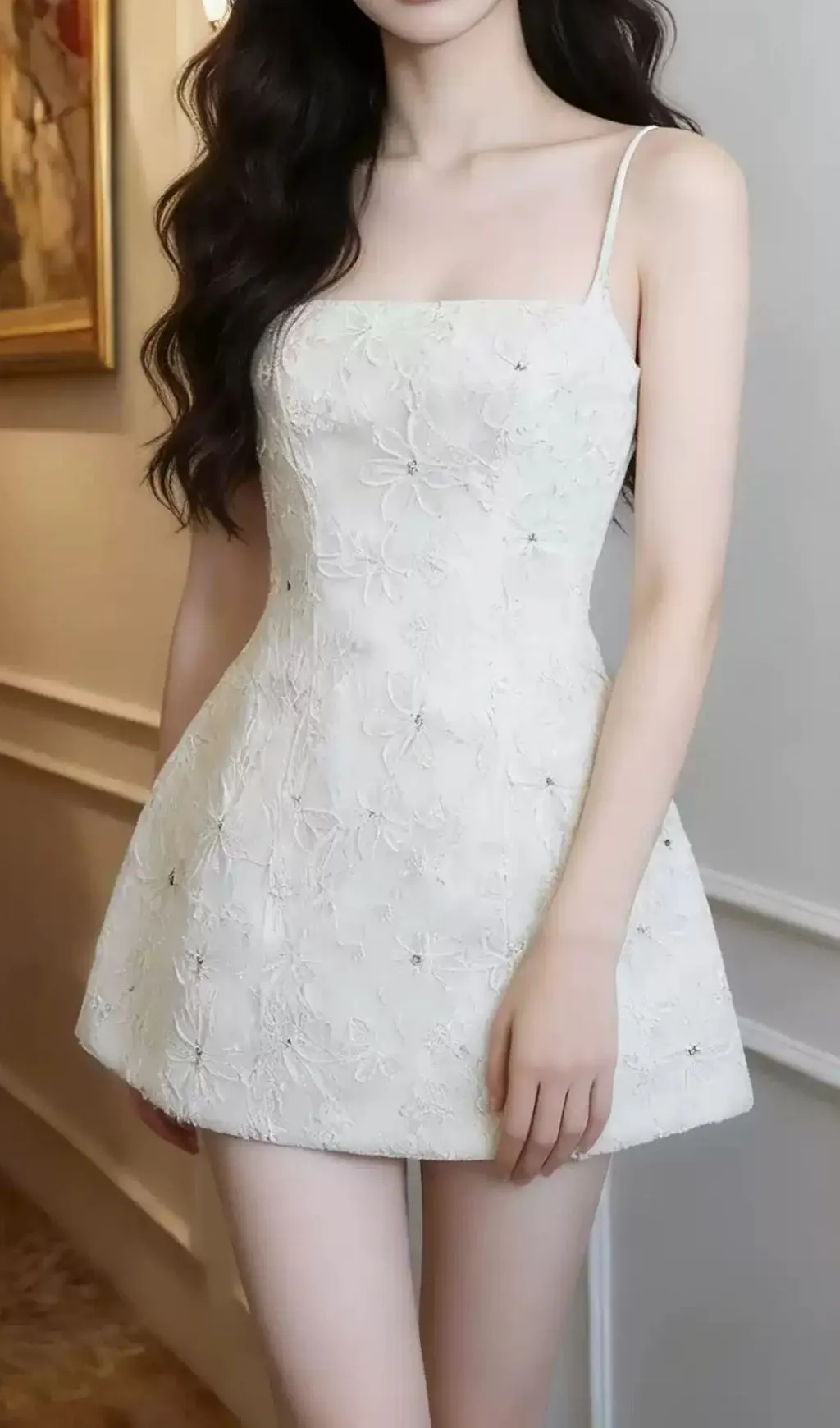 Fashionslee Women Lieve Flower Embroidery Mini Dress