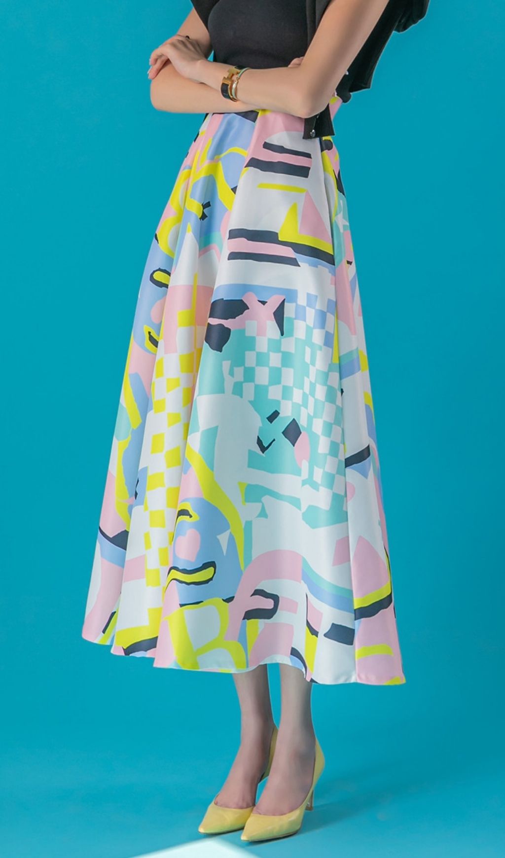 Fashionslee Women Lilike Printed Midi Skirt