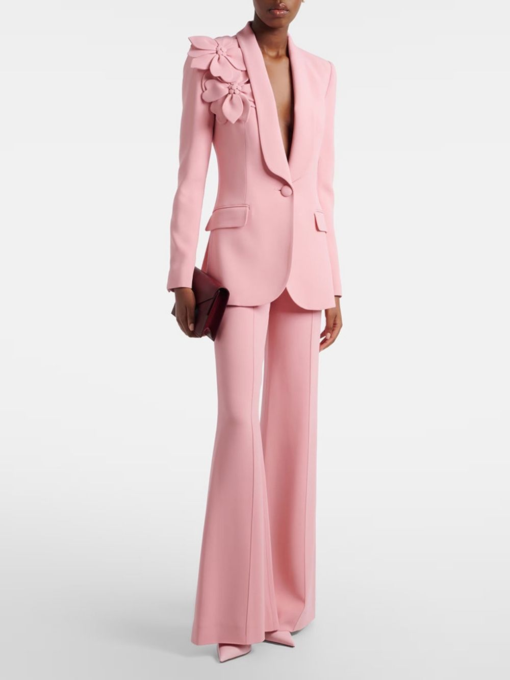 Makimi Flower Embellished Blazer Set