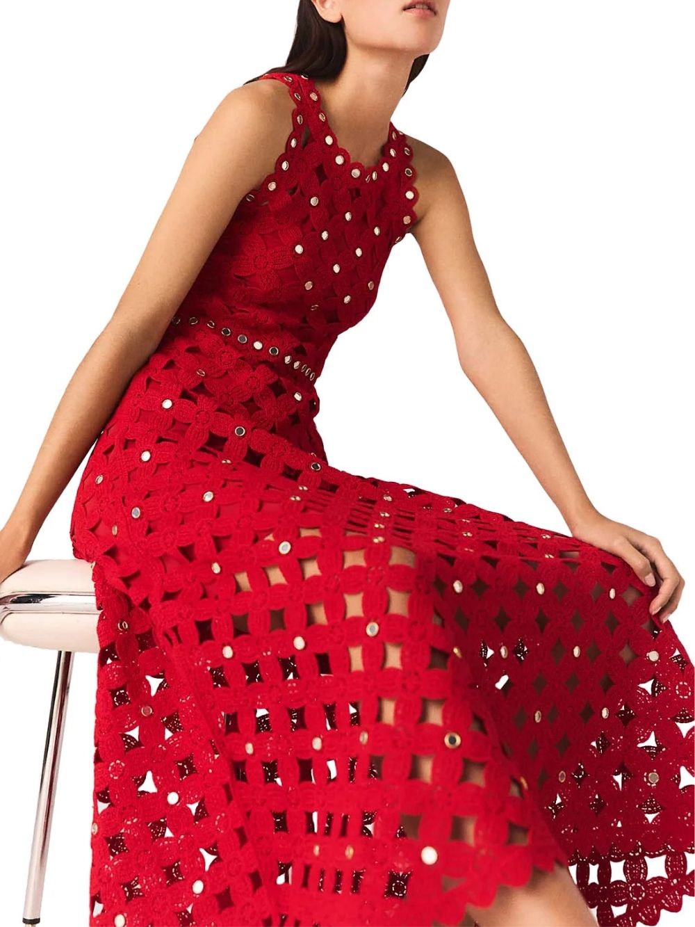 9ba423ef54b45970b11cb9a0d2b51c3b Crochet Dress with Mirror Embellishments